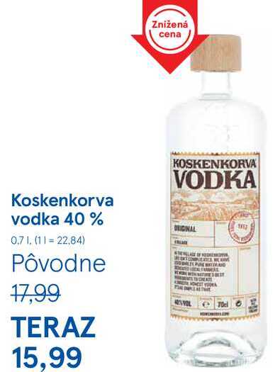 Koskenkorva vodka 40%, 0,7 l v akcii
