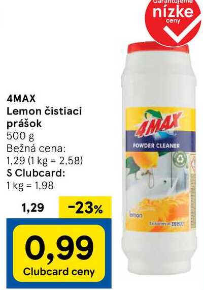 4MAX Lemon čistiaci prášok, 500 g 
