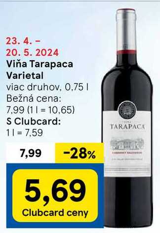 Viňa Tarapaca Varietal, 0,75 l