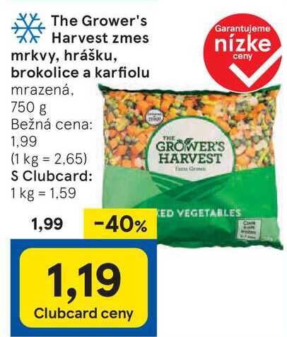 The Grower's Harvest zmes mrkvy, hrášku, brokolice a karfiolu, 750 g
