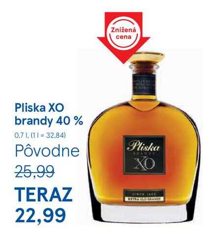 Pliska XO brandy 40%, 0,7 l