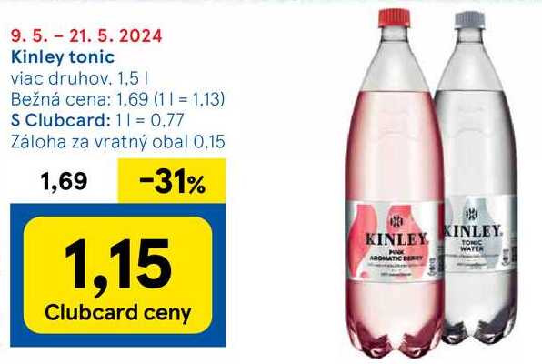 Kinley tonic, 1,5 l