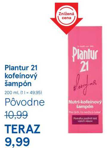Plantur 21 kofeínový šampón, 200 ml