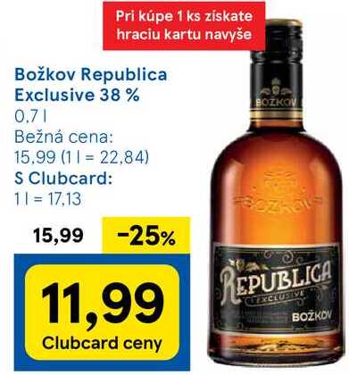 Božkov Republica Exclusive 38%, 0,7 l