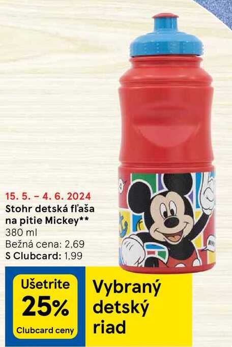 Stohr detská fľaša na pitie Mickey