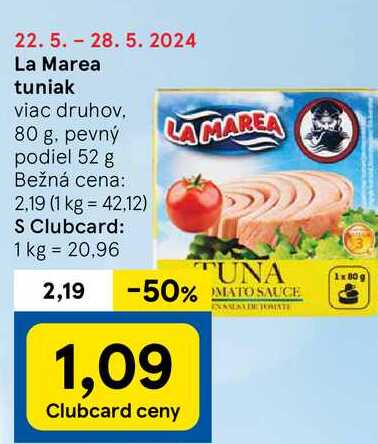 La Marea tuniak viac druhov. 80 g