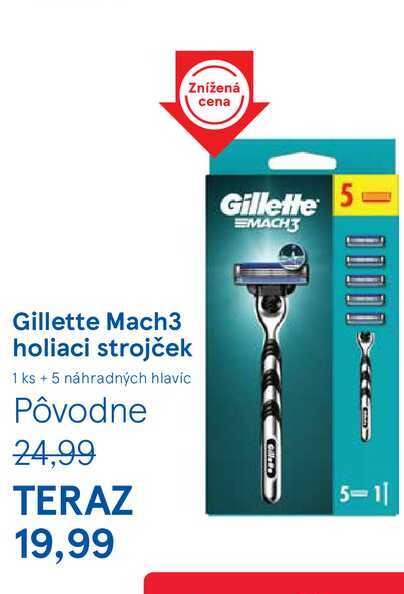 Gillette Mach3 holiaci strojček 1 ks + 5 náhradných hlavic 