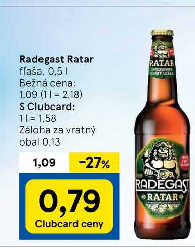 Radegast Ratar fľaša, 0,5 l