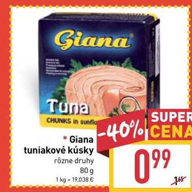 Giana tuniakové kúsky rôzne druhy 80 g