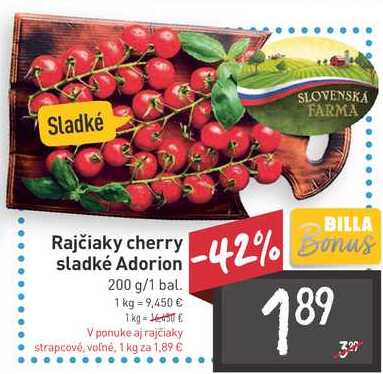 Rajčiaky cherry sladké Adorion 200 g