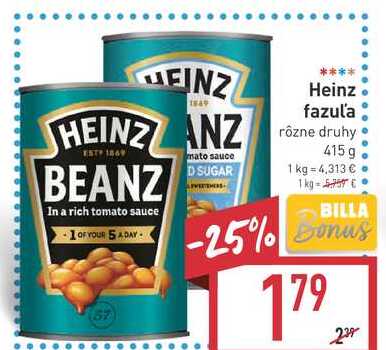 Heinz fazuľa 415 g 