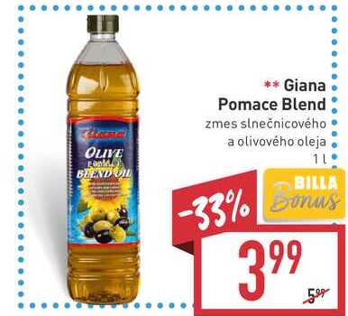 Giana Pomace Blend zmes slnečnicového a olivového oleja 1l
