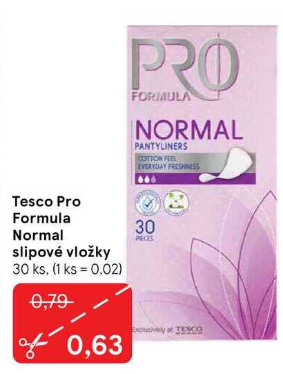 Tesco Pro Formula Normal slipové vložky, 30 ks