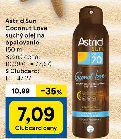 Astrid Sun Coconut Love suchý olej na opaľovanie, 150 ml 
