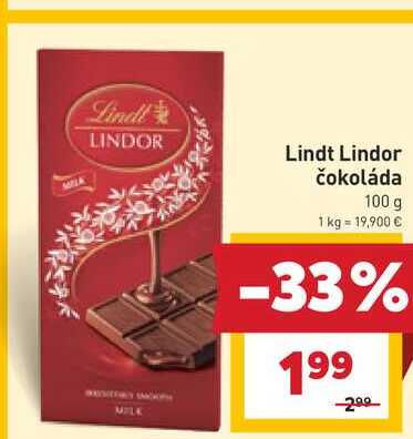 Lindt Lindor čokoláda 100 g 