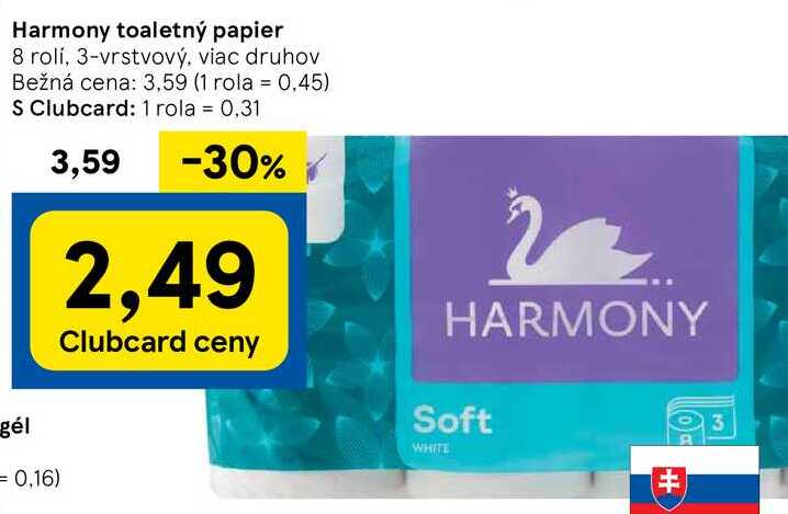 Harmony toaletný papier 8 rolí, 3-vrstvový