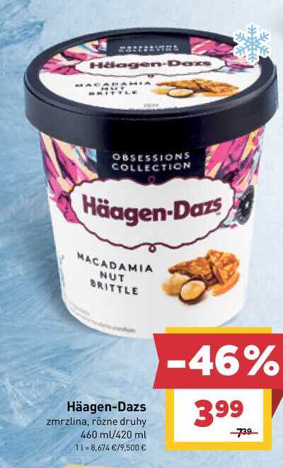 Häagen-Dazs zmrzlina, rôzne druhy 460 ml/420 ml