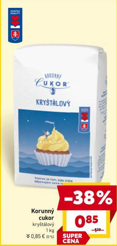 Korunný cukor kryštálový 1 kg