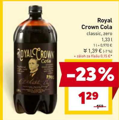 Royal Crown Cola classic, zero 1,33l