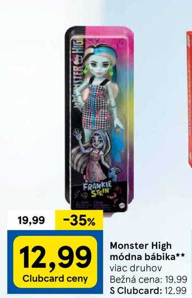 Monster High módna bábika