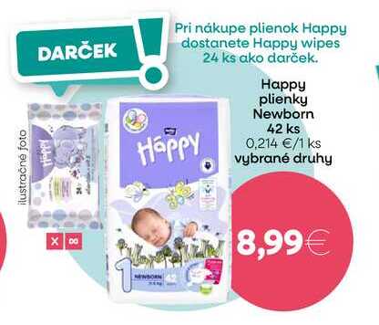 Happy plienky Newborn 42 ks