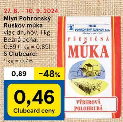 Mlyn Pohronský Ruskov múka, 1 kg 