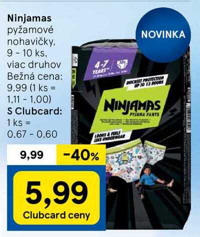 Ninjamas pyžamové nohavičky, 9-10 ks