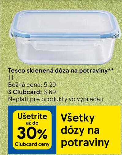 Tesco sklenená dóza na potraviny