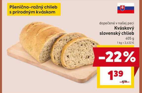 Kváskový slovenský chlieb 405 g 