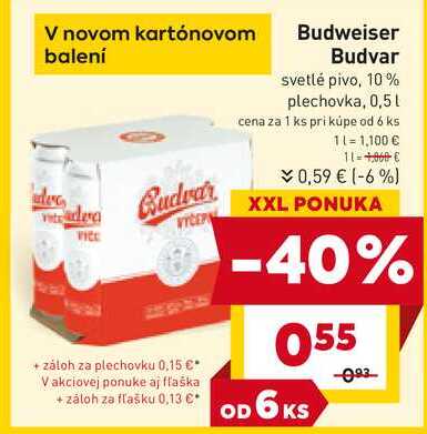 Budweiser Budvar svetlé pivo, 10% plechovka, 0,5L