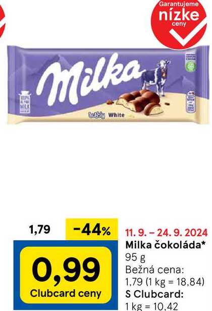 Milka čokoláda, 95 g