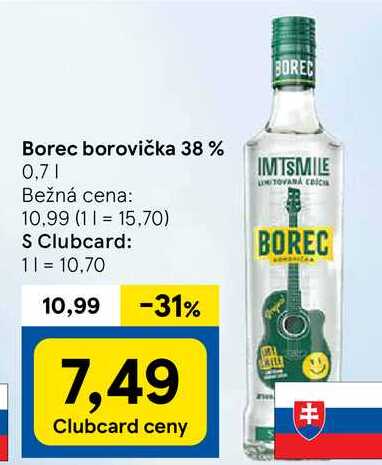 Borec borovička 38 %, 0,7 l