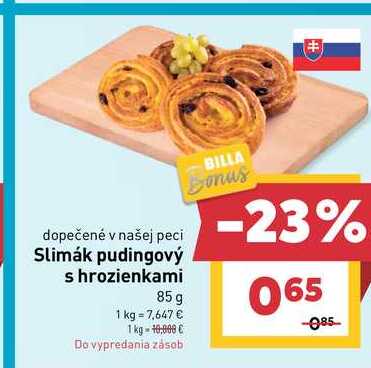 Slimák pudingový s hrozienkami 85g