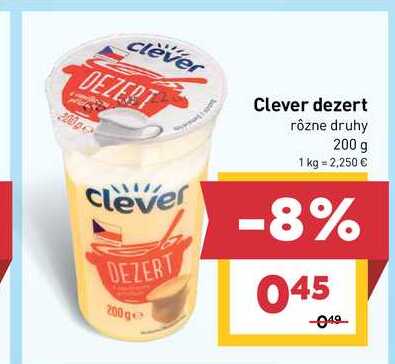 Clever dezert rôzne druhy 200 g 