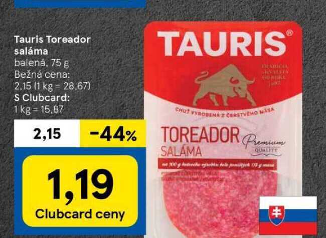 Tauris Toreador saláma balená, 75 g