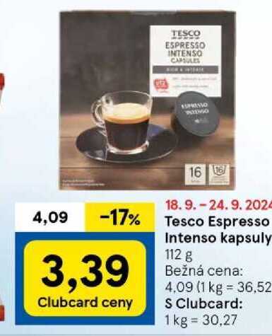 Tesco Espresso Intenso kapsuly 112 g 