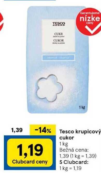 Tesco krupicový cukor 1 kg 