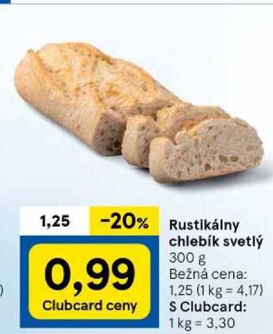 Rustikálny chlebík svetlý 300 g