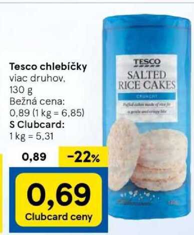 Tesco chlebíčky viac druhov, 130 g