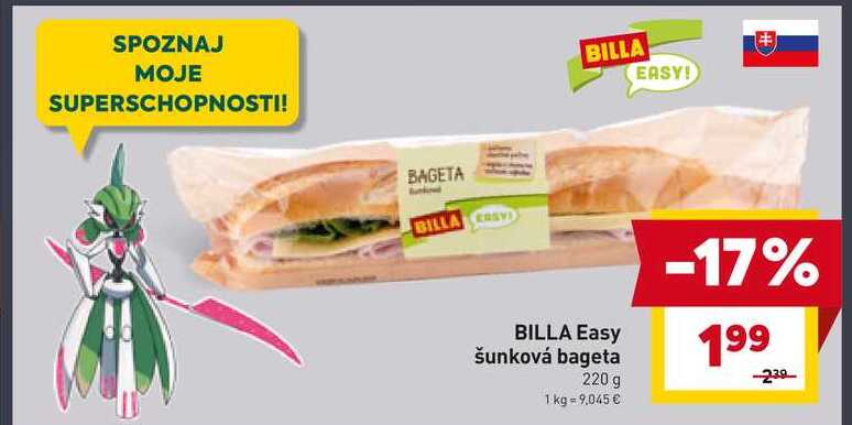 Easy šunková bageta 220 g 