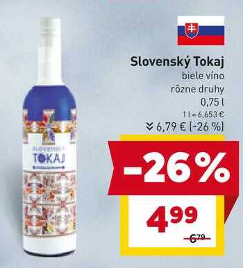 Slovenský Tokaj biele vino rôzne druhy 0,75l