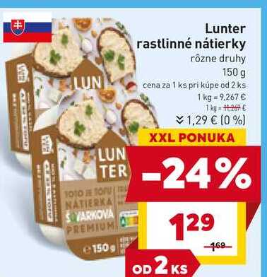 Lunter rastlinná nátierka 150 g