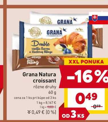 Grana Natura croissant rôzne druhy 60 g