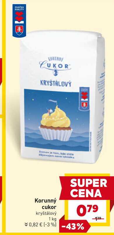 Korunný cukor kryštálový 1 kg