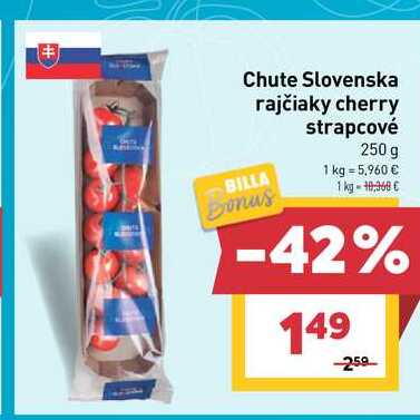 Chute Slovenska rajčiaky cherry strapcové 250 g 