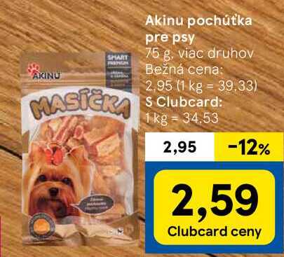 Akinu pochúťka pre psy, 75 g