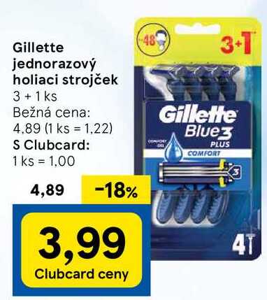 Gillette jednorazový holiaci strojček, 3+1 ks