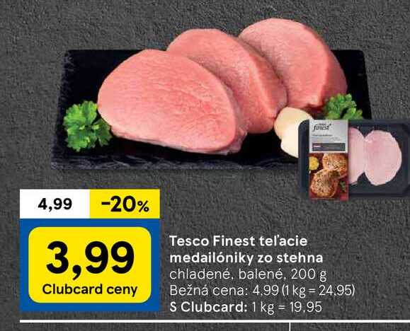 Tesco Finest tel'acie medailóniky zo stehna chladené, balené, 200 g