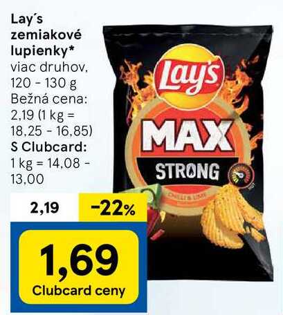 Lay's zemiakové lupienky, 120-130 g 