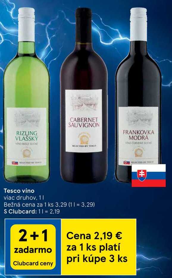 Tesco víno, 1 l v akcii